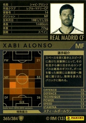 ☆【12-13 / 365】シャビ・アロンソ | WCCF,WCCF【通常弾】,WCCF/2012