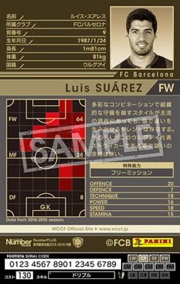 WCCF ルイス・スアレス 14-15OE FCバルセロナ PSA8 WCCF ルイス・スアレス 14-15OE FCバルセロナ PSA8