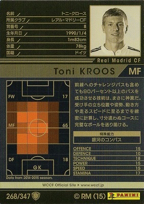 ○【15-16 / 268】トニ・クロース | WCCF,WCCF【通常弾】,WCCF/2015