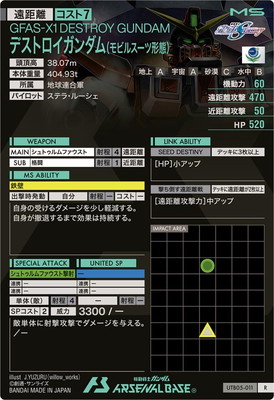 UTB05-011 デストロイガンダム(モビルスーツ形態) R | 機動戦士