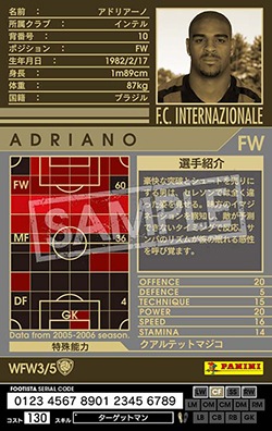 インテル アドリアーノ　公式ライセンス NIKE ナイキ 195851 インテル 05/06 ホーム ユニフォーム ＃10