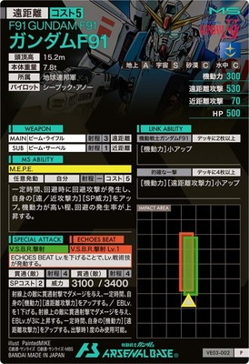 VE03-002 ガンダムF91 P | 機動戦士ガンダム アーセナルベース,通常弾