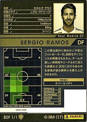 17-18 Ver.3.0 /BDF 1】セルヒオ・ラモス | WCCF,WCCF【通常弾】,WCCF
