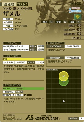 【国内配送】 A ザメル AR03-001 | アーセナルベース,通常弾 機動戦士ガンダム スポーツ選手