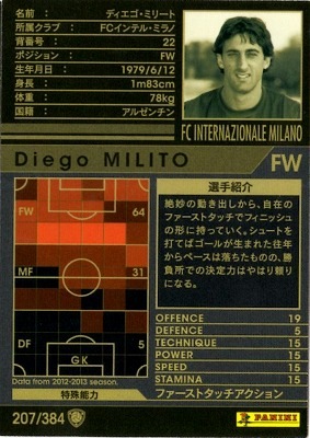 12-13 / 207】ディエゴ・ミリート | WCCF,WCCF【通常弾】,WCCF