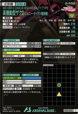 FQ01-035 高機動型ザクⅡ(ジョニー・ライデン専用機) R | 機動戦士