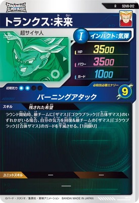 SDV8-012 トランクス：未来 R | ドラゴンボールスーパーダイバーズ