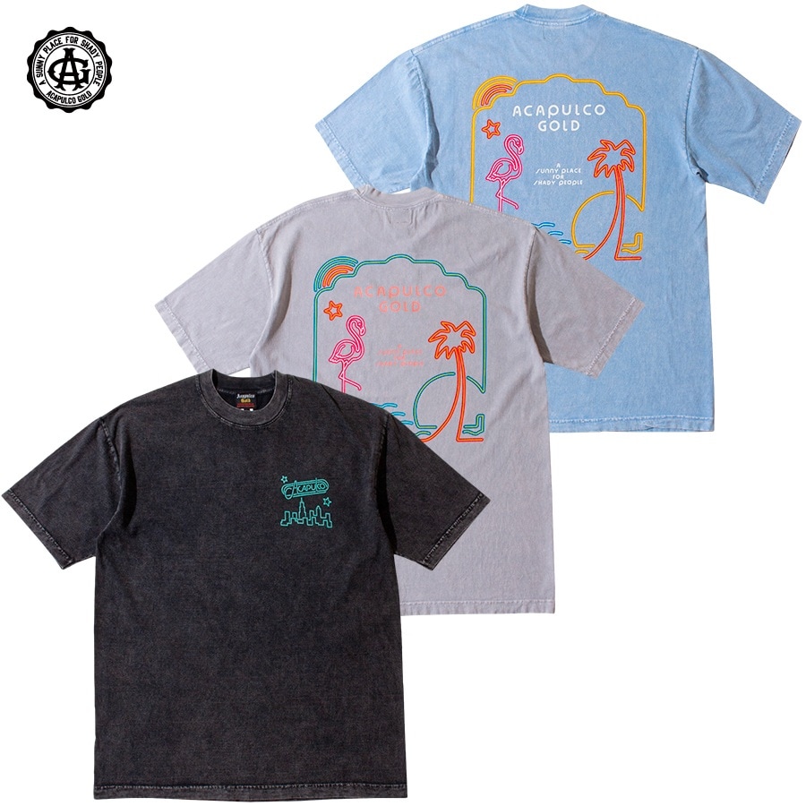 ACAPULCO GOLD : NIGHT CLUB TEE (WORN EFFECT WASHD)