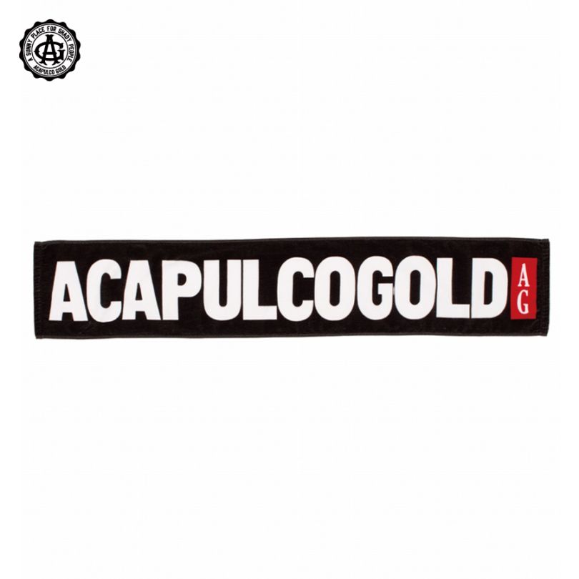 ACAPULCO GOLD : BLACK LABEL LOGO SCARF TOWEL