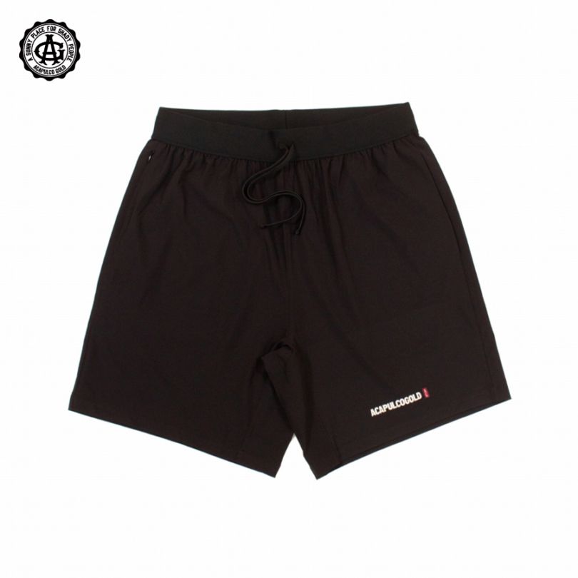 ACAPULCO GOLD : BLACK LABEL LOGO ACTIVE SHORTS