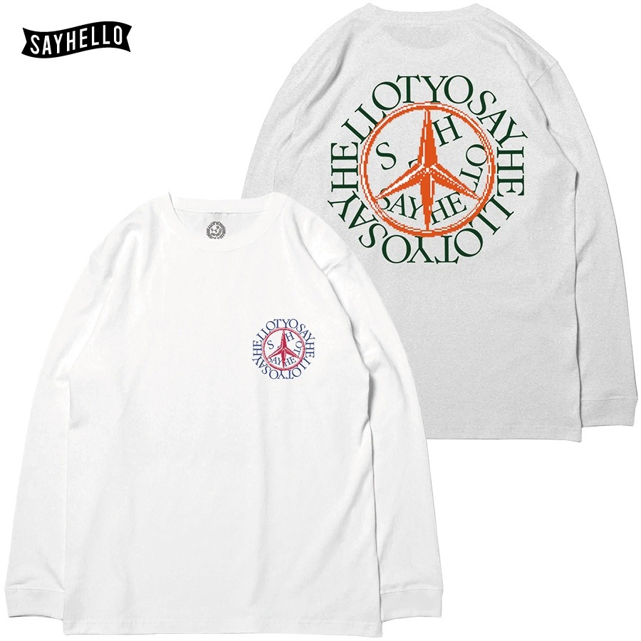 SAYHELLO : Peace Smile Logo L/S Tee