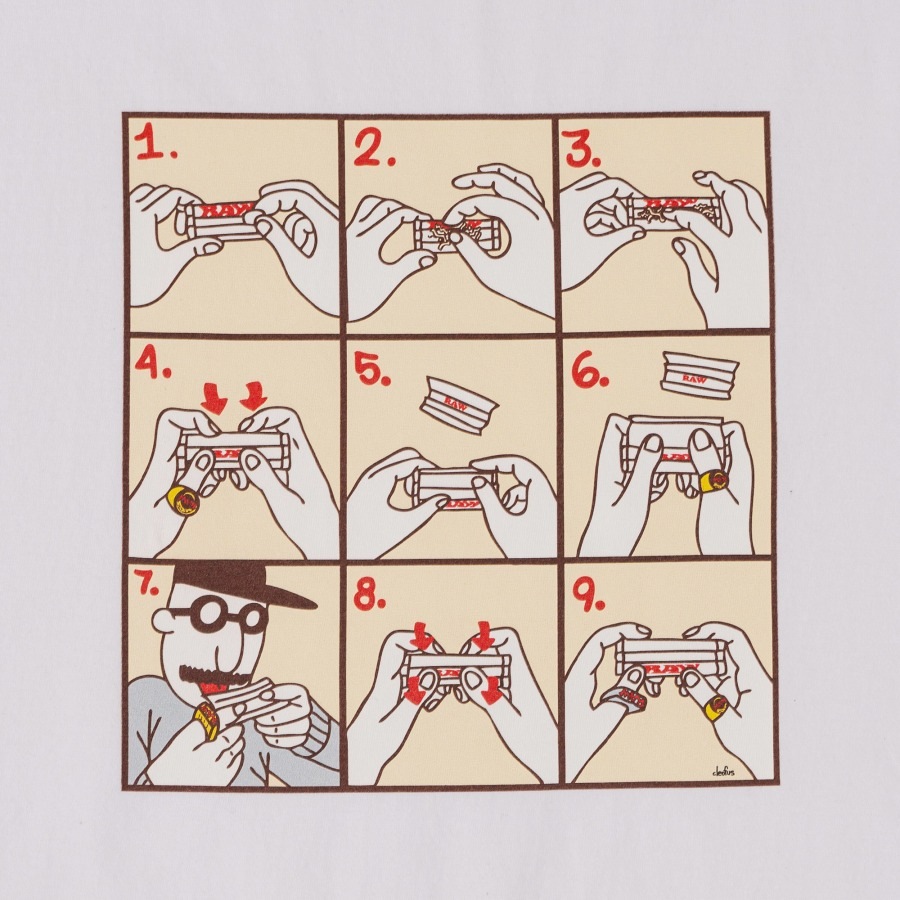 INTERBREED : RAW x INTERBREED “How to roll SS Tee” artwork by cleofus