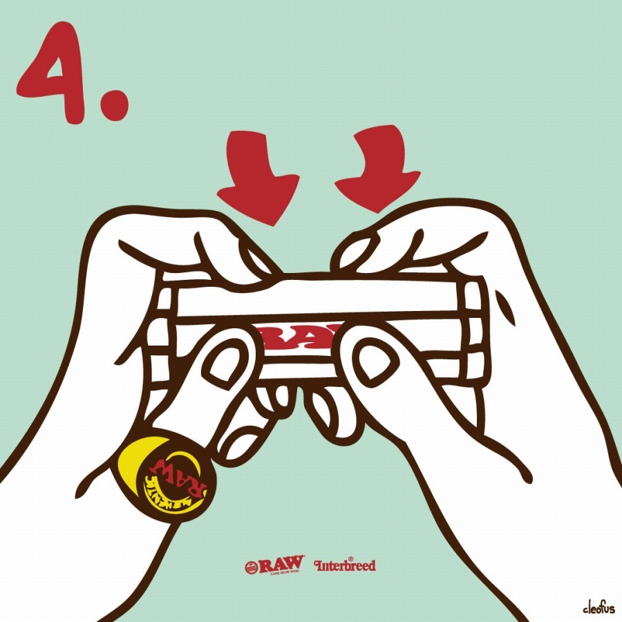 INTERBREED : RAW x INTERBREED “How to roll SS Tee” artwork by cleofus