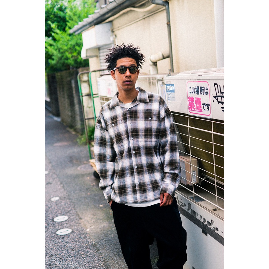 HAIGHT : OMBRE CHECK OPEN COLLAR SHIRT