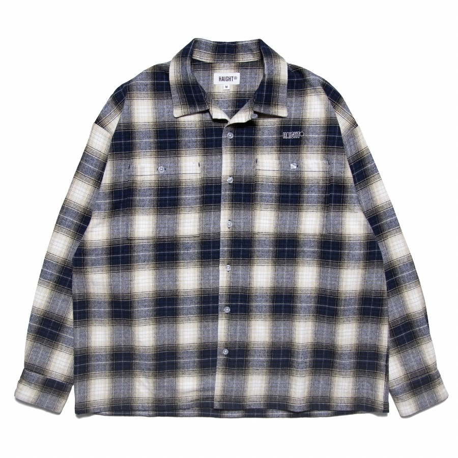 HAIGHT : OMBRE CHECK OPEN COLLAR SHIRT