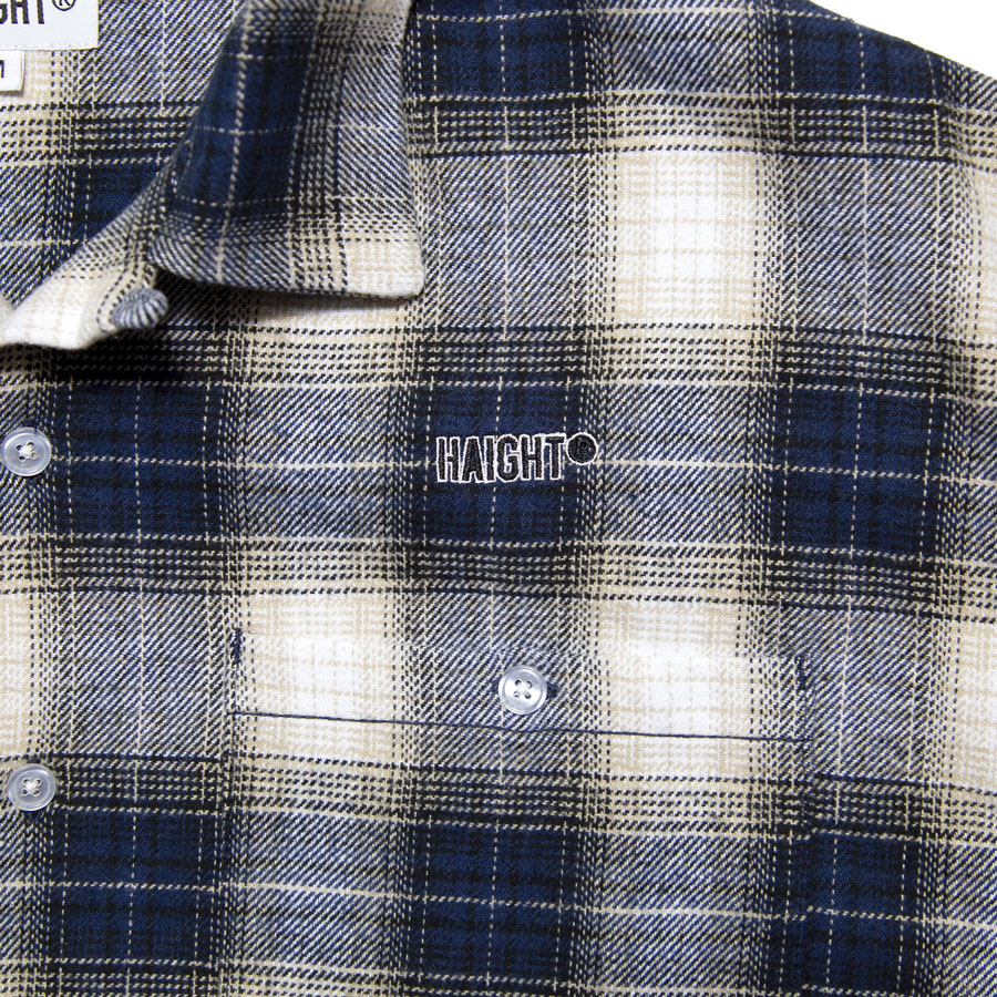 HAIGHT : OMBRE CHECK OPEN COLLAR SHIRT