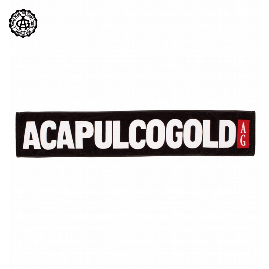 ACAPULCO GOLD : BLACK LABEL LOGO SCARF TOWEL
