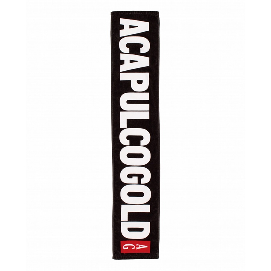 ACAPULCO GOLD : BLACK LABEL LOGO SCARF TOWEL