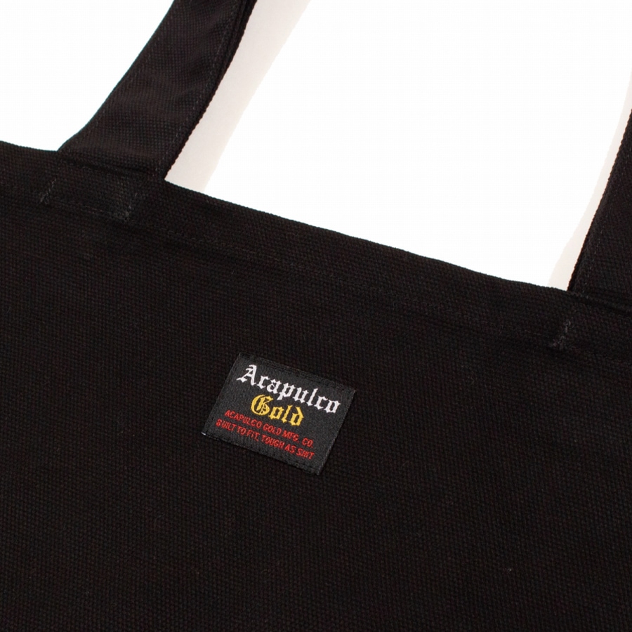 ACAPULCO GOLD : BLACK LABEL LOGO CANVAS TOTE BAG