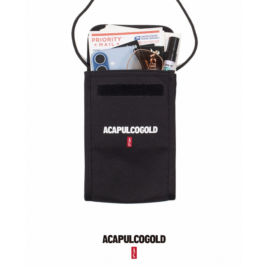 ACAPULCO GOLD : BLACK LABEL LOGO RECYCLED PHONE BAG