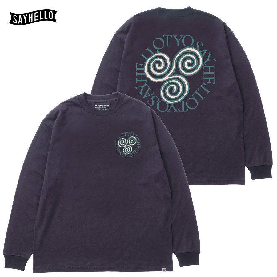 syoya.m0409セットアップL 黒　ストライプ　毛　ロゴB SAYHELLO : Pigment Slap Logo Tee | SAYHELLO (ｾｲﾊﾛｰ) | FULLSPEC.