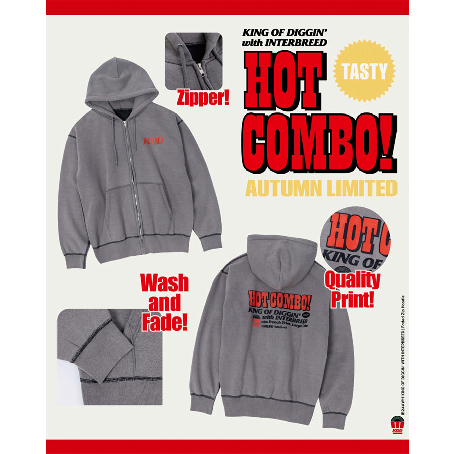 INTERBREED : KING OF DIGGIN’ x INTERBREED “Faded Zip Hoodie”