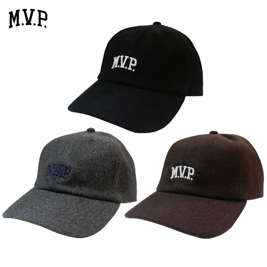 M.V.P. : Embroidery M.V.P. Logo Wool 6P Dad Cap