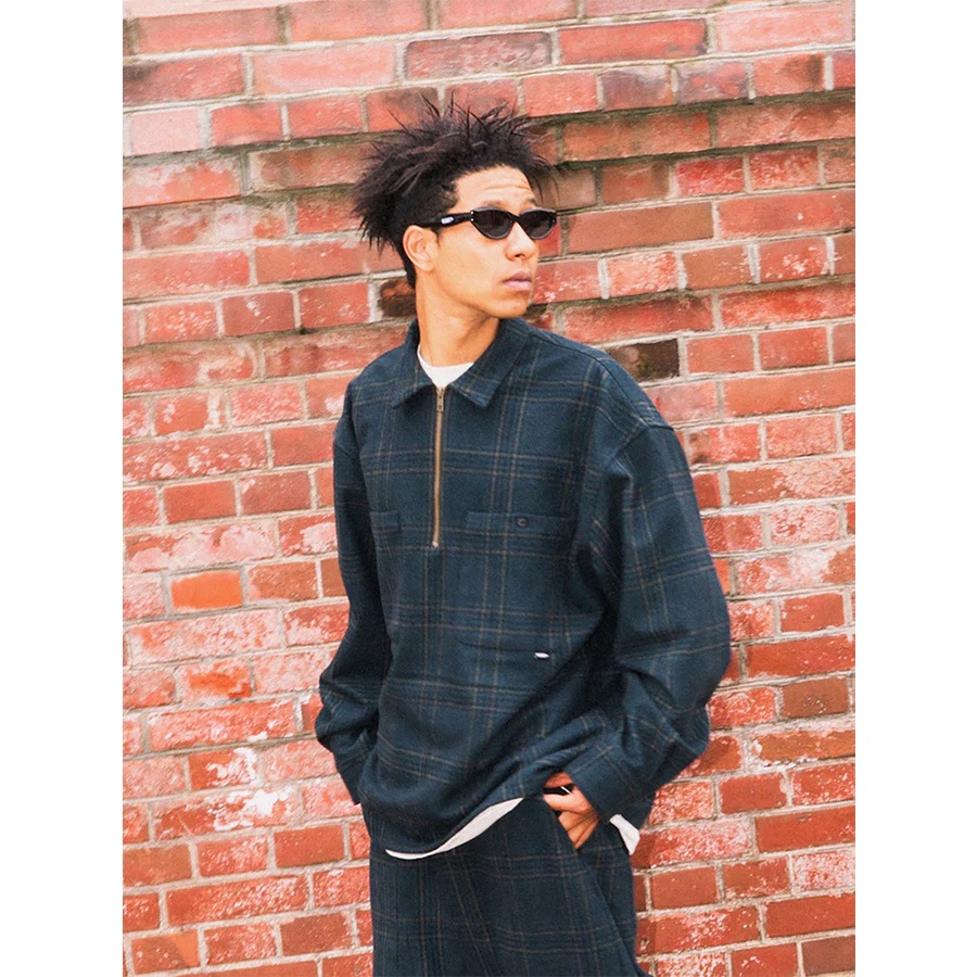 HAIGHT : FLANNEL HALF ZIP SHIRT