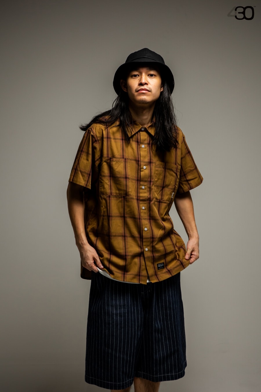 430 : S/S OMBRE CHECK SHIRT