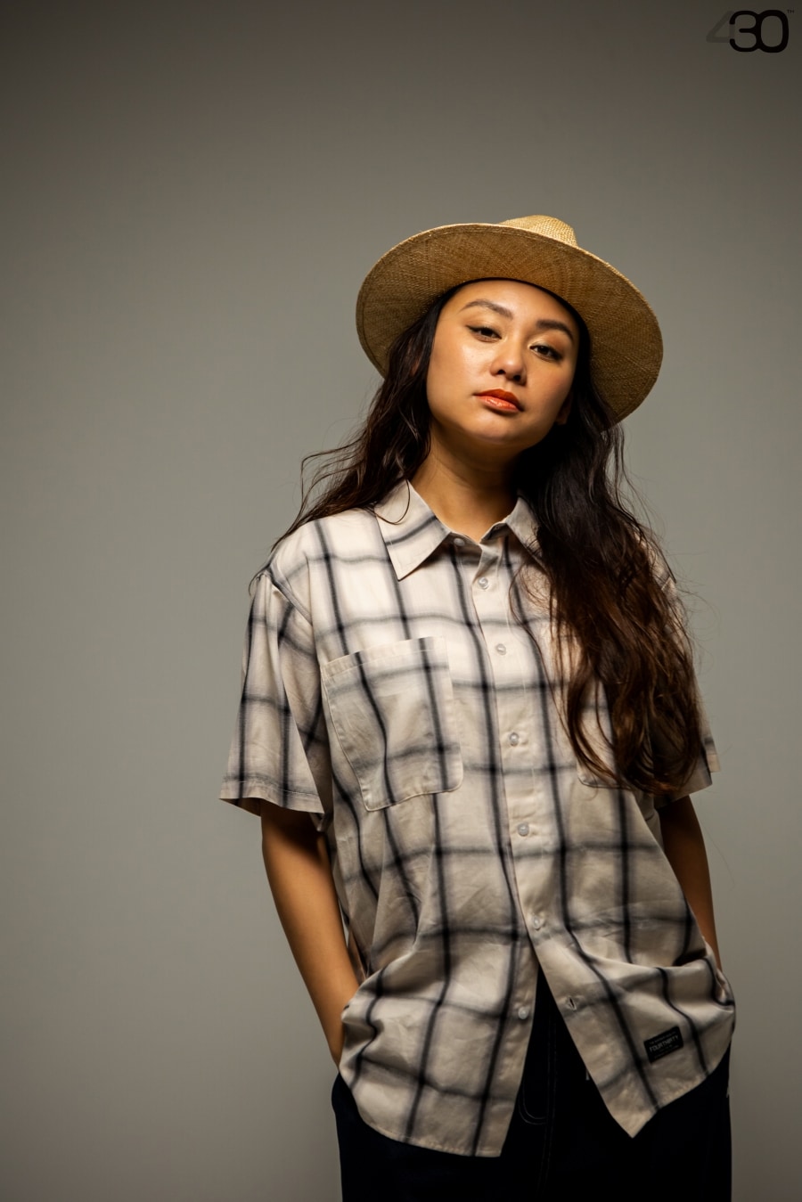 430 : S/S OMBRE CHECK SHIRT
