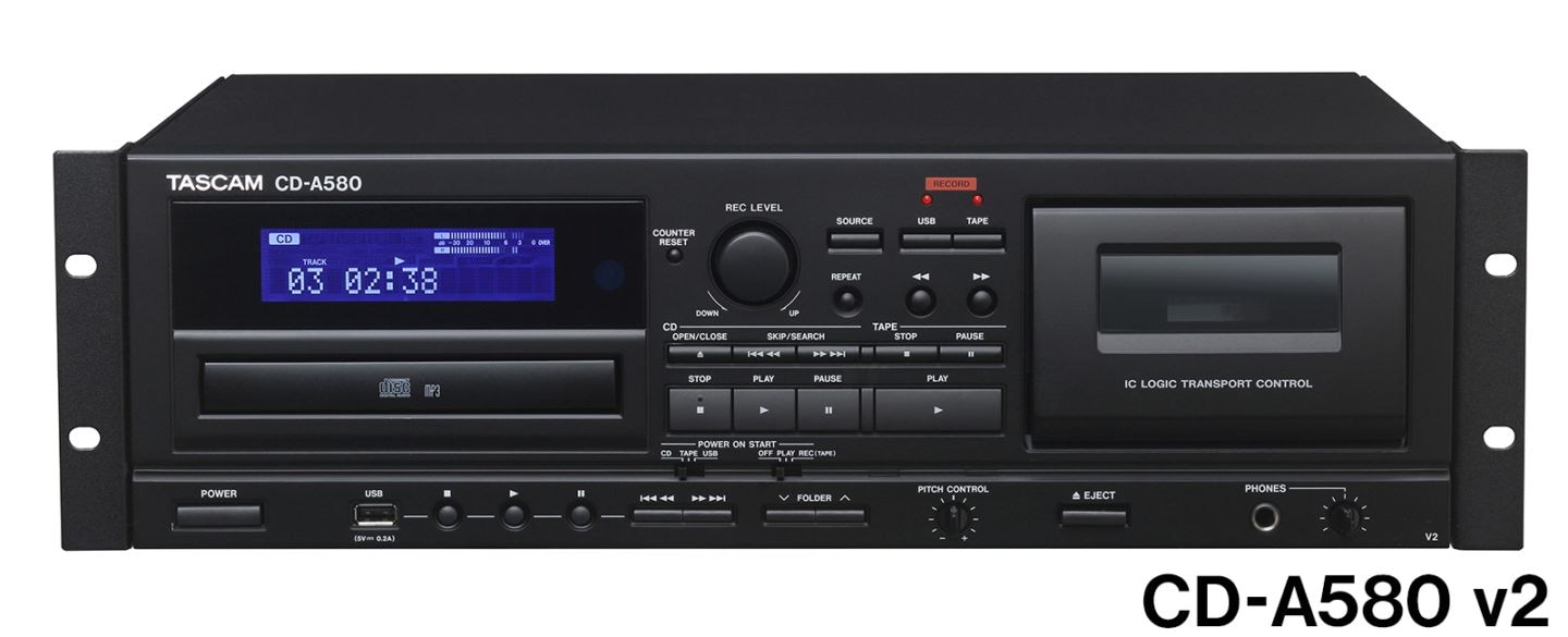 TASCAM CD-A580 v2 業務用カセットレコーダー・CDプレーヤー | Hibino