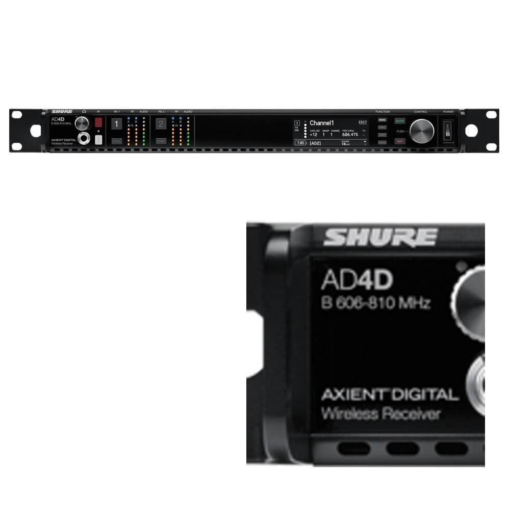 Shure AD4DJ-B 2chワイヤレスマイク受信機 AD4DJ=-B｜Hibino.com