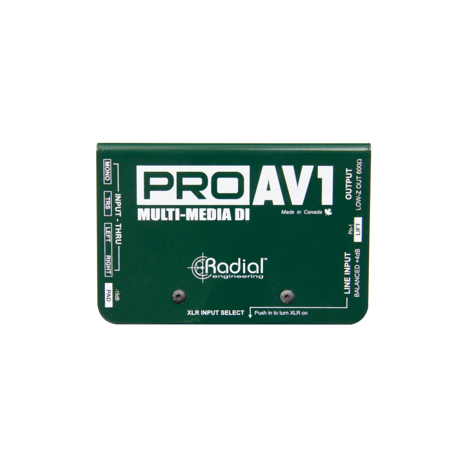RADIAL ProAV1 AV機器用パッシブDI ダイレクトボックス（モノラル出力