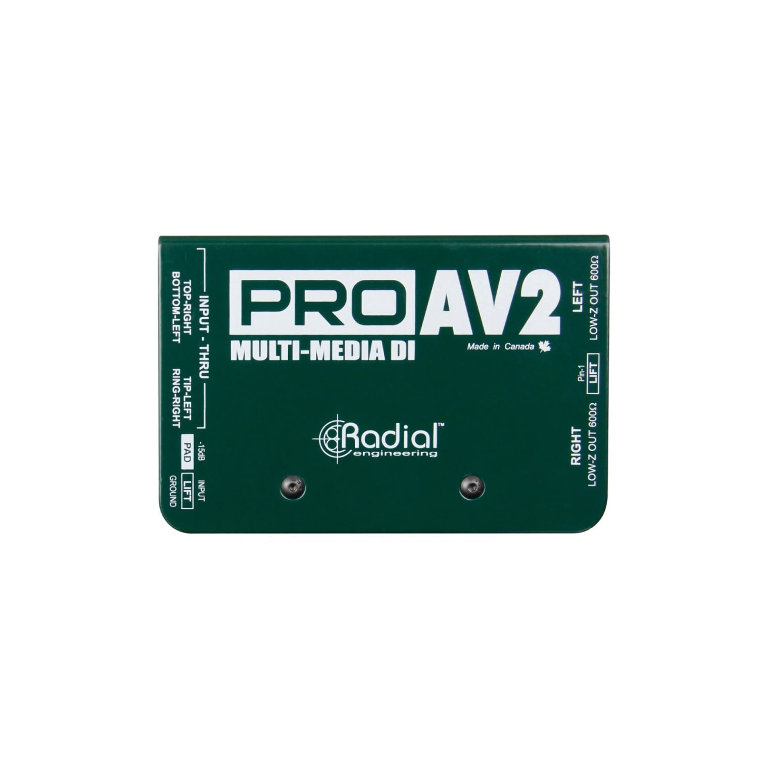 RADIAL ProAV2 AV機器用ステレオパッシブDI ダイレクトボックス