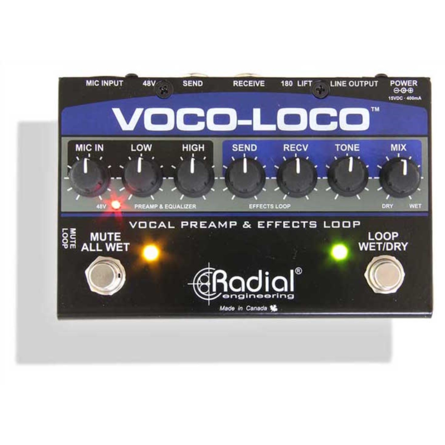 Radial VOCO-LOCO ボーカル、ギター、エフェクトループスイッチャー RADIAL Voco-Loco ボーカル & インストゥルメント用エフェクト