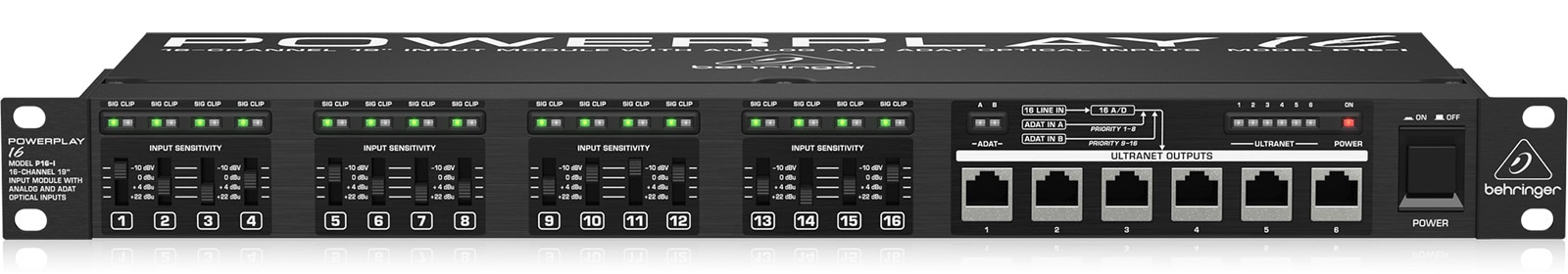 BEHRINGER P16-I POWERPLAY 16chインプットモジュール 6系統のULTRANET