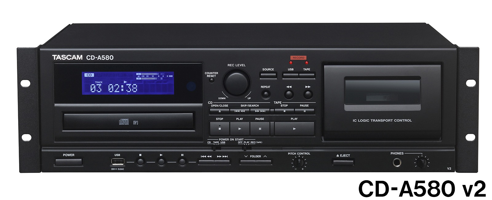TASCAM CD-A580 v2 業務用カセットレコーダー・CDプレーヤー | Hibino