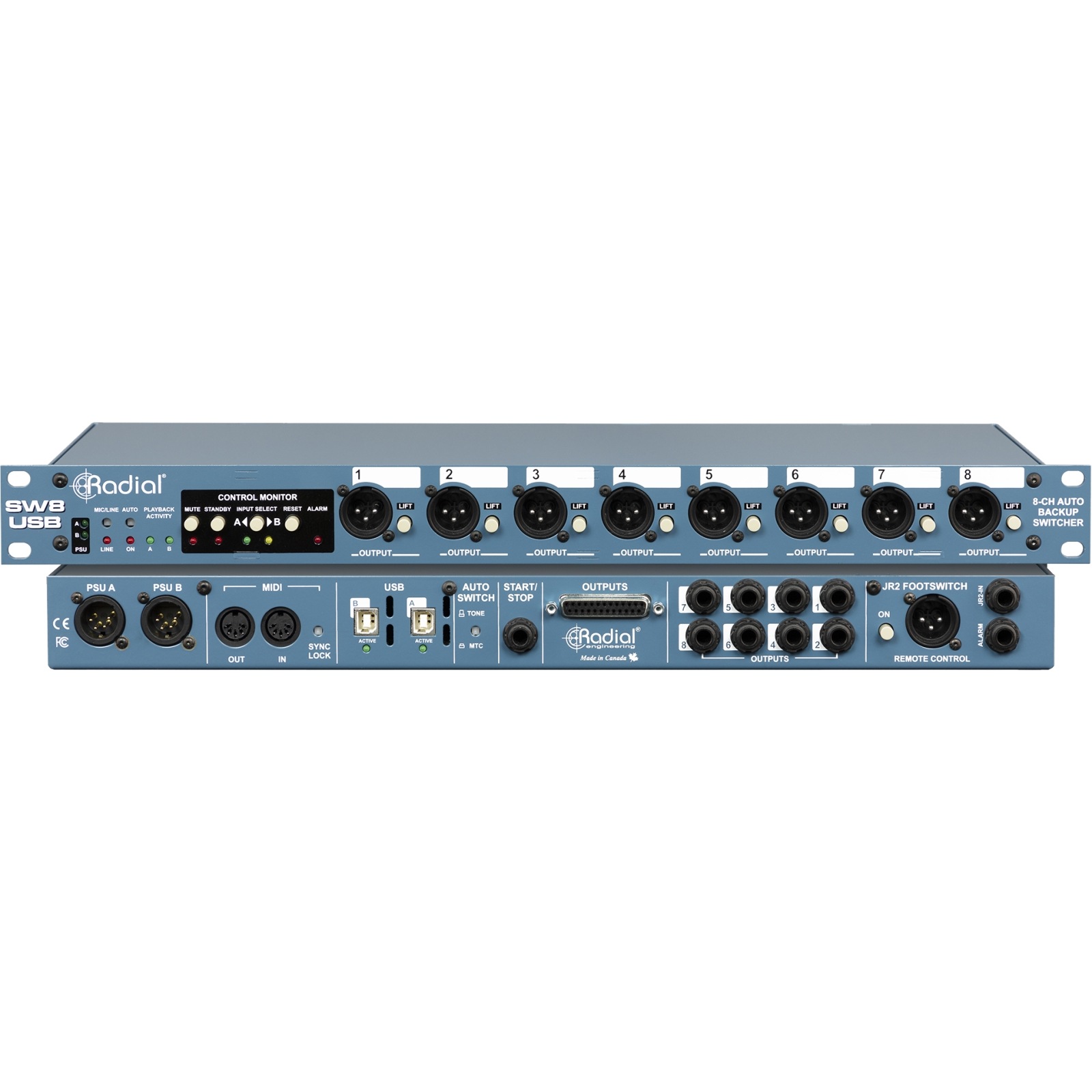 RADIAL SW8-USB 8chオートスイッチャー MacOS USBインターフェイス