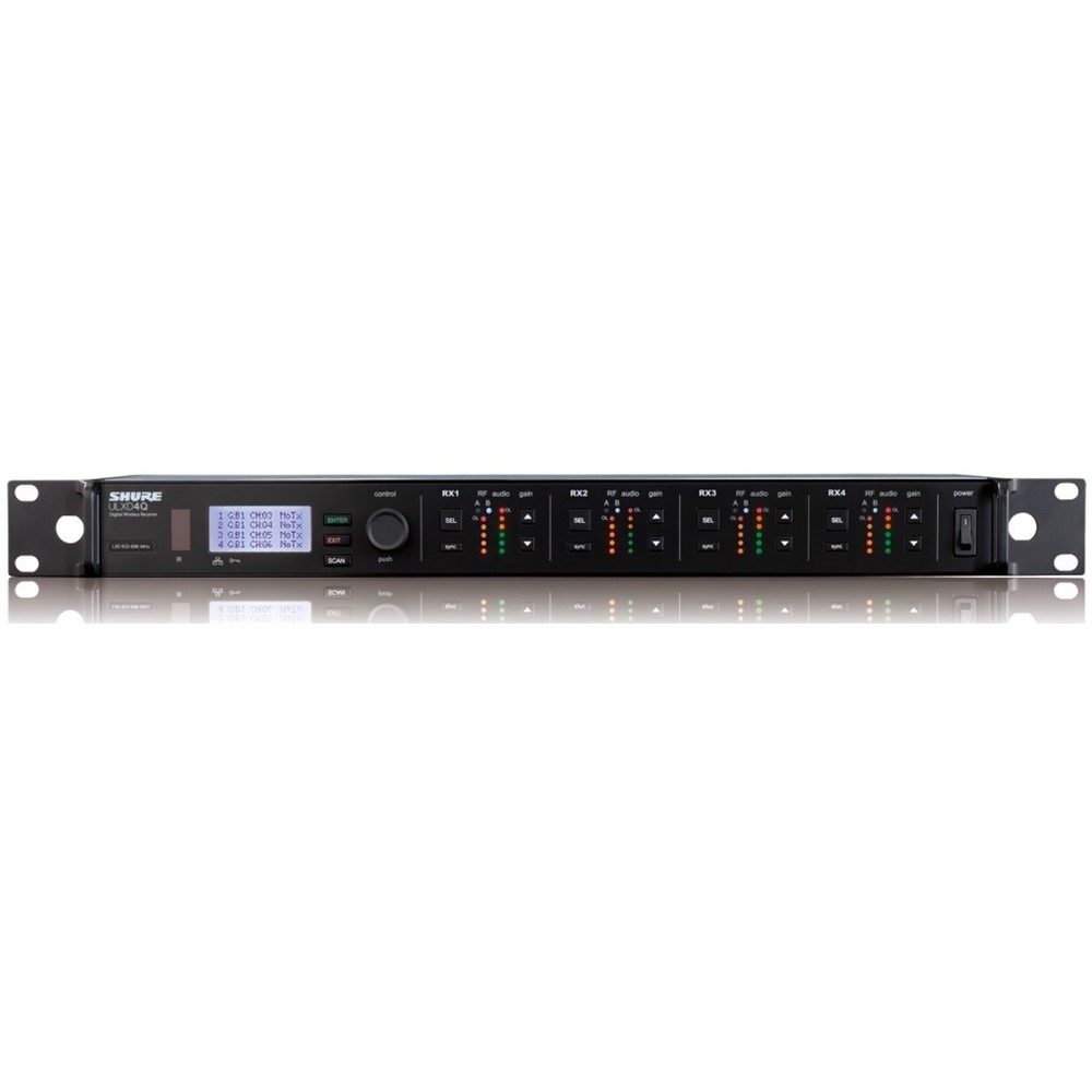 SHURE ワイヤレス受信機 ブラック マイク無し Shure ULXD4Q-Z16 4chワイヤレスマイク受信機 ULXD4QJ=-Z16