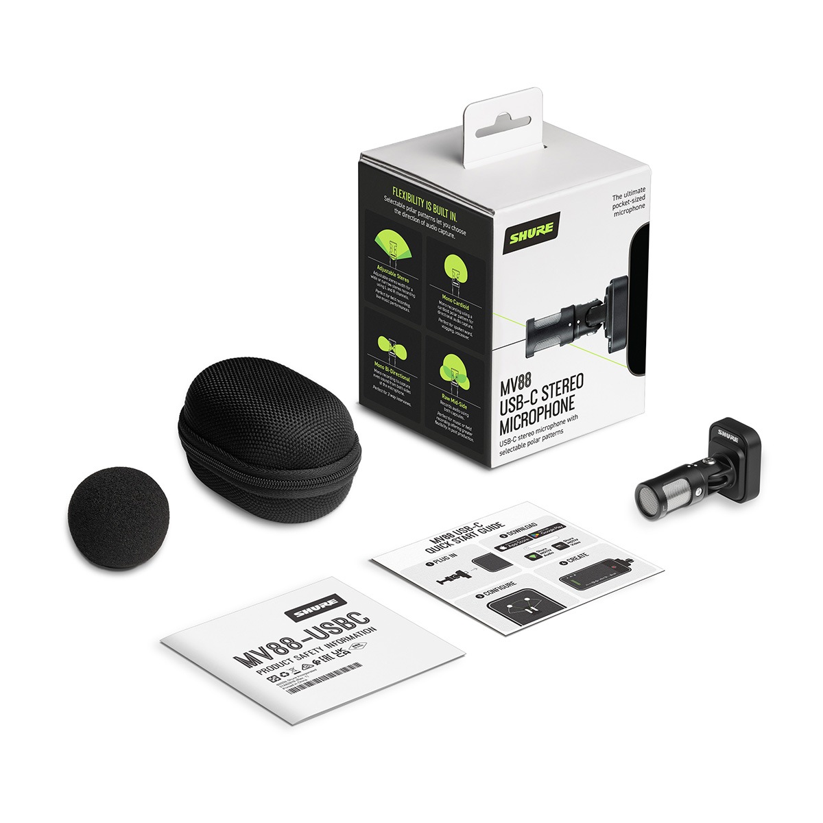 Shure MV88 USB-C スマートフォン用ステレオマイクロホン MOTIV
