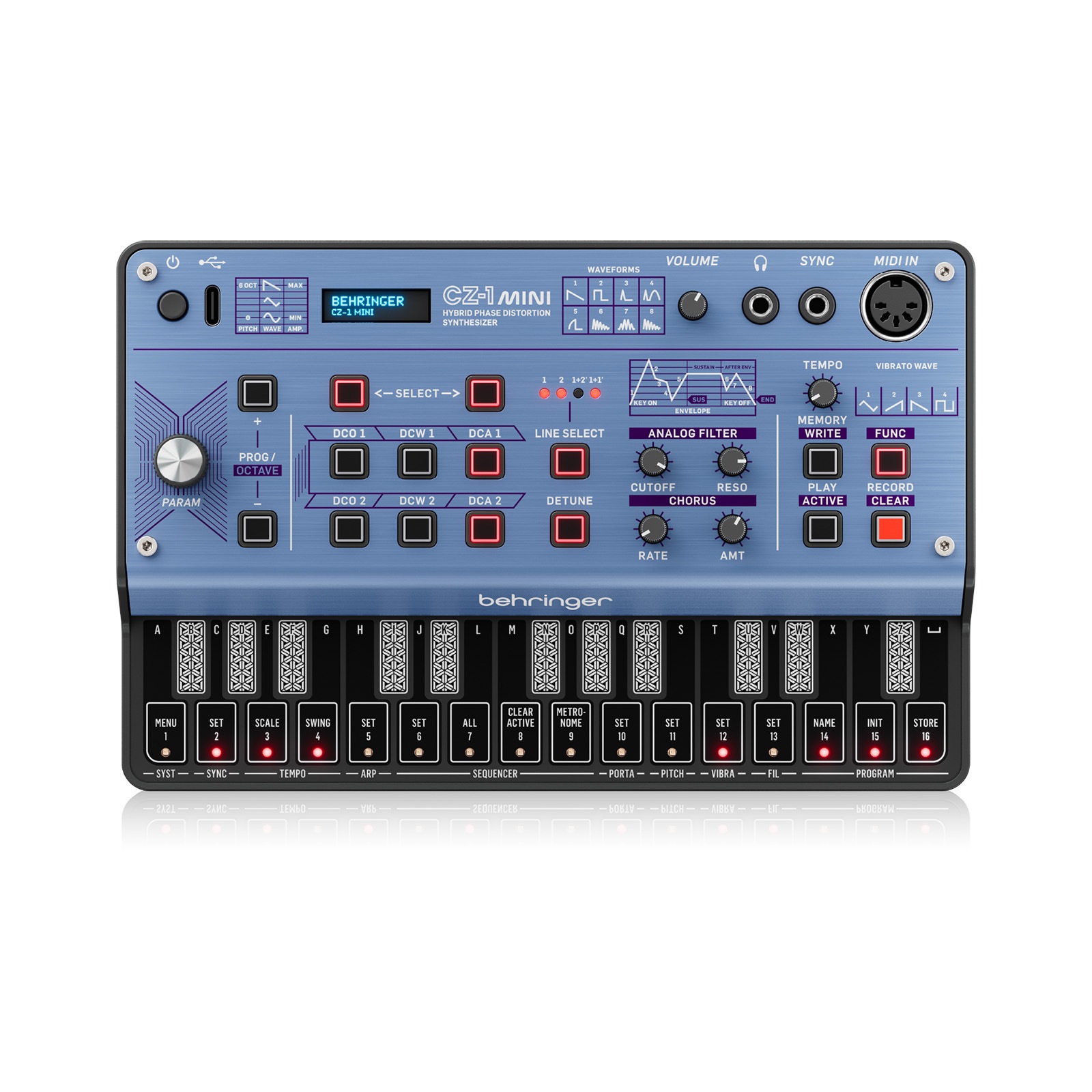 BEHRINGER CZ-1 MINI ハイブリッドシンセサイザー 16ステップ