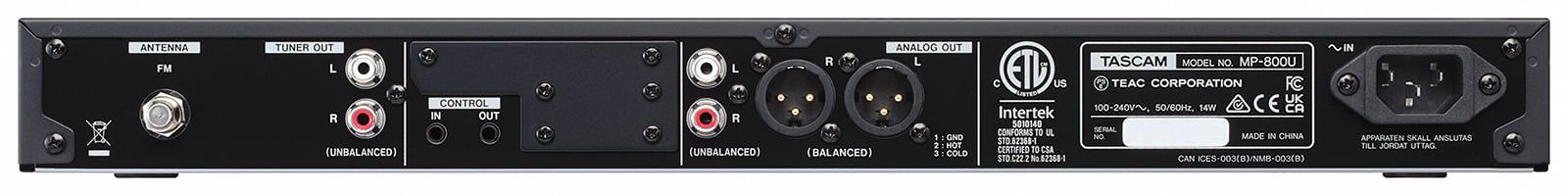 TASCAM MP-800U USB DAC/FMチューナー搭載SD/USBプレーヤー Hibino.com