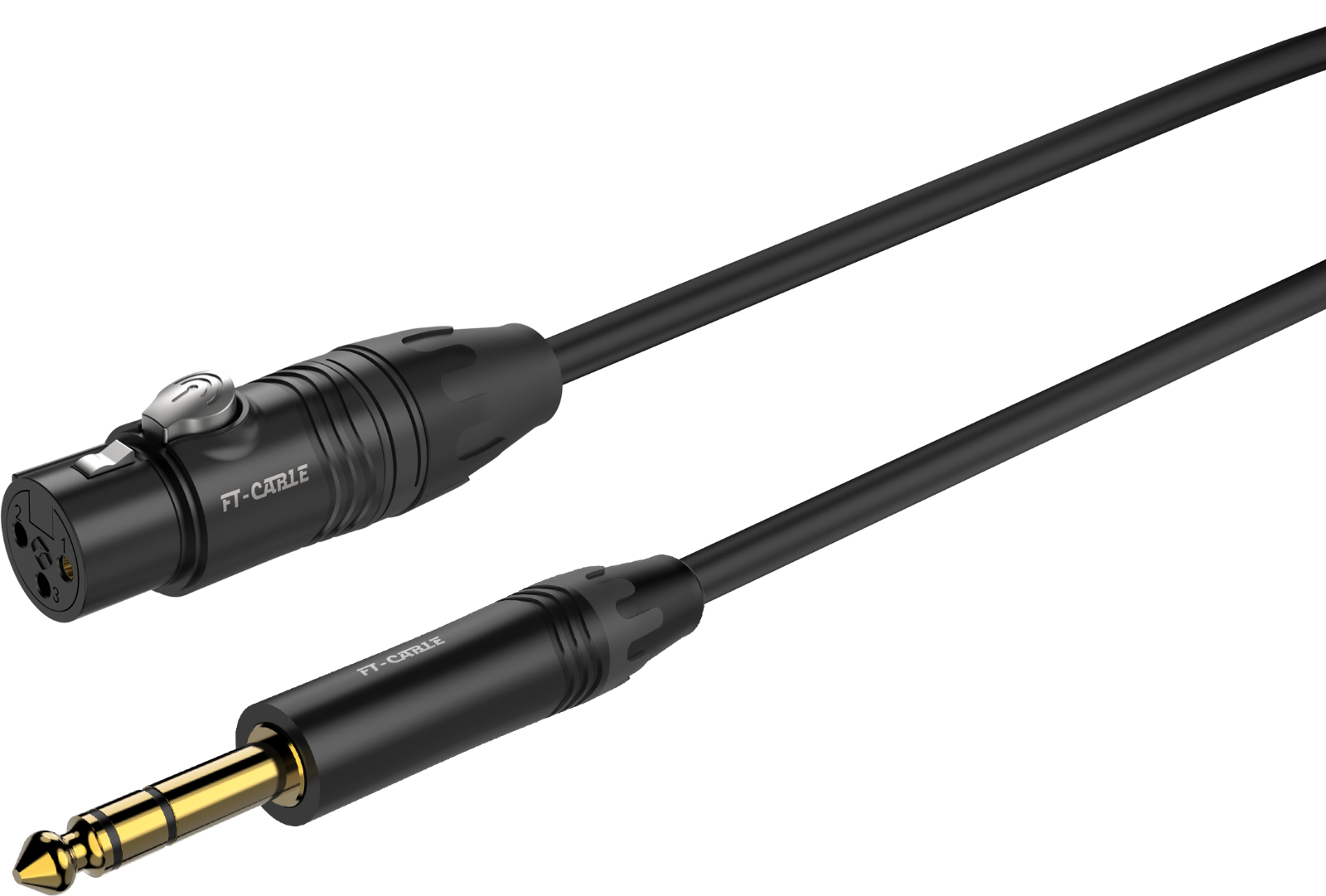 FT-CABLE XLRケーブル (XLRメス-TRS) 1m/2m/3m/5m プロ仕様 マイク