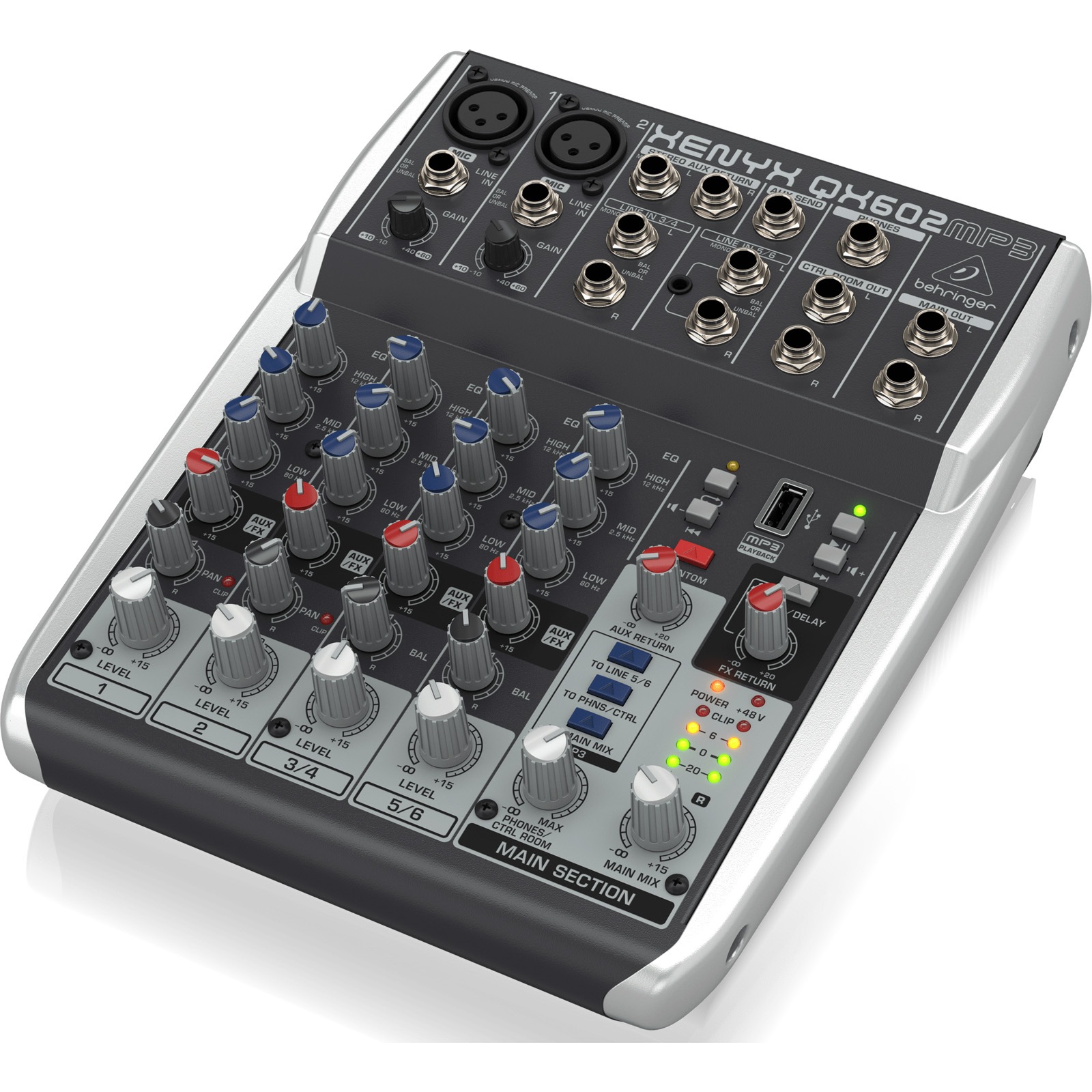 BEHRINGER XENYX アナログミキサー QX602MP3 BEHRINGER QX602MP3 XENYX エフェクト内蔵6chアナログミキサー 配信機器・PA機器・レコーディング機器