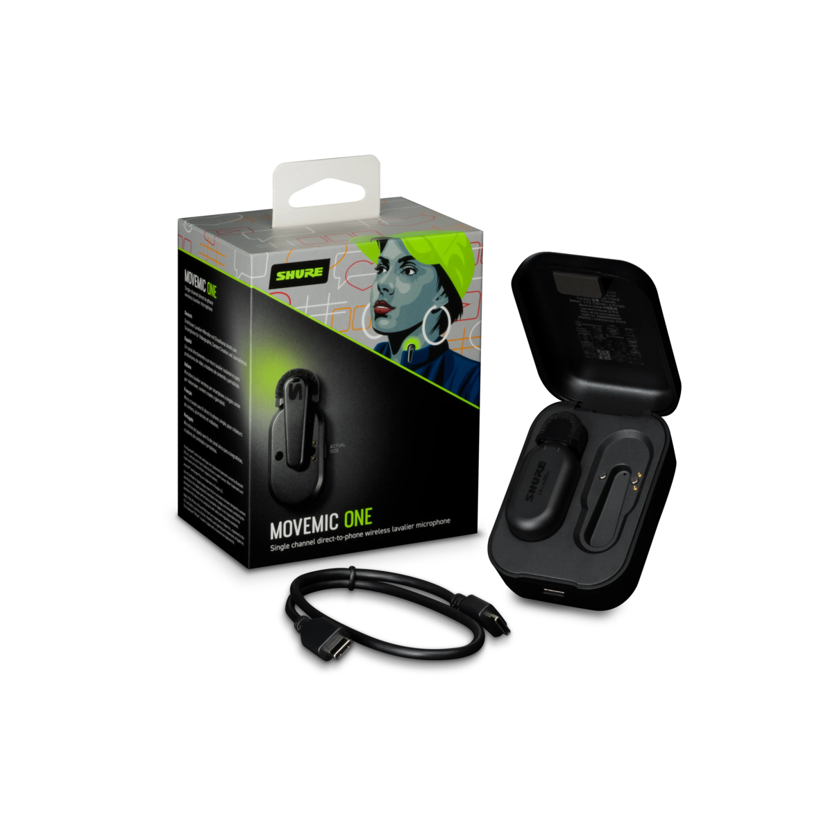 Shure MV-ONE-J-Z6 クリップオン・ワイヤレスマイクロホン MoveMic One