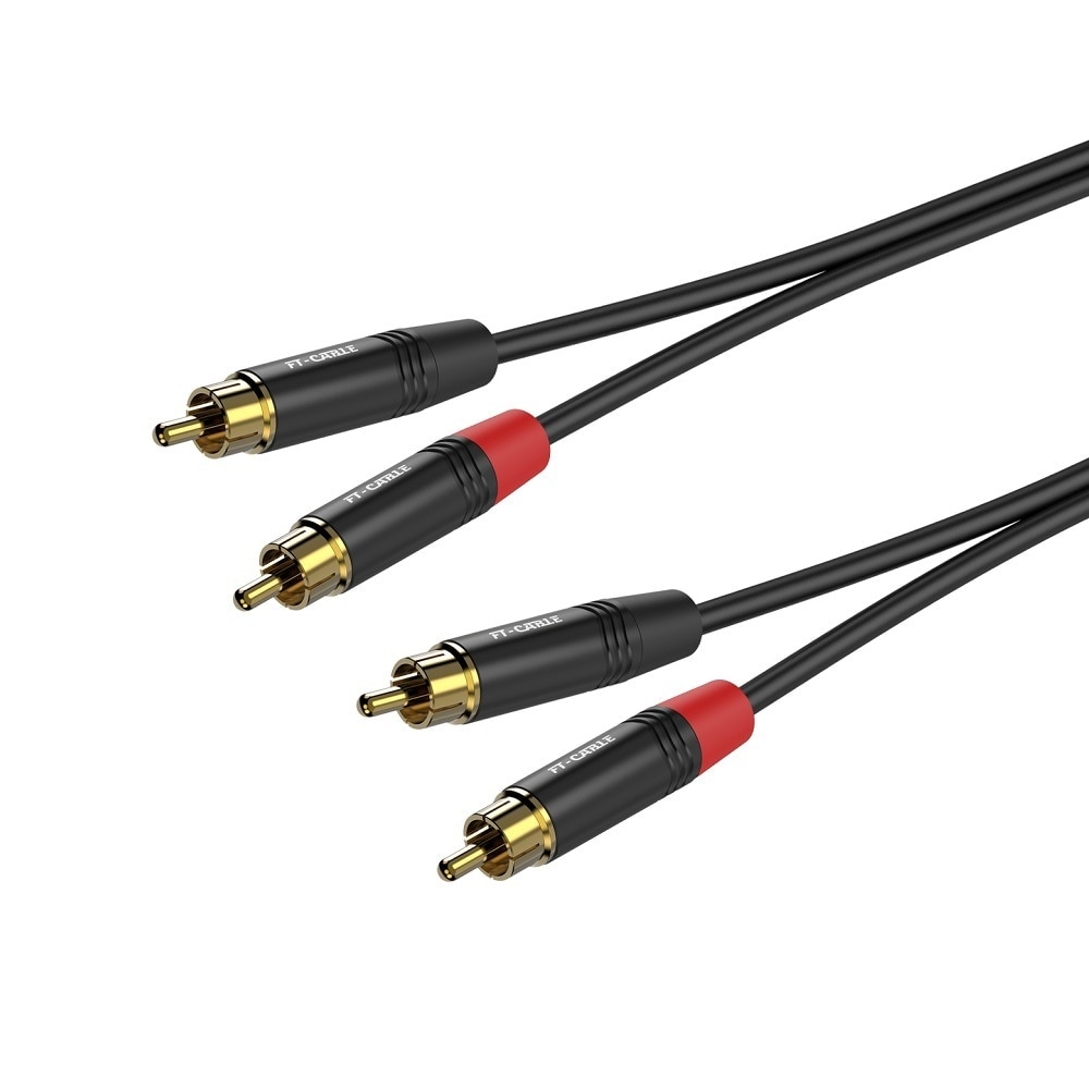 FT-CABLE RCAケーブル オーディオ用 無酸素銅(OFC)ステレオケーブル 赤