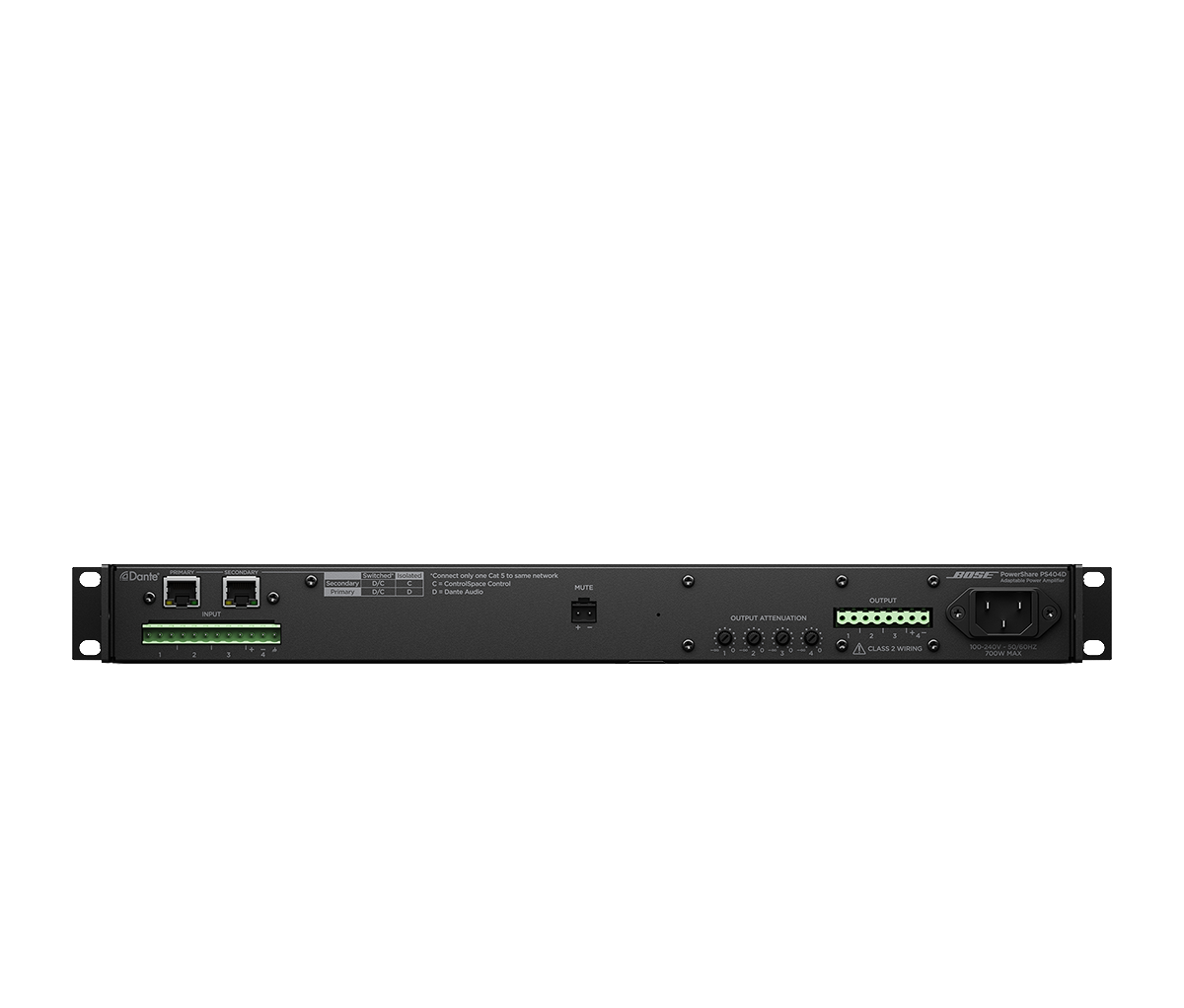 BOSE PS404D PowerShare 400W 4chパワーアンプ Dante搭載 | Hibino.com