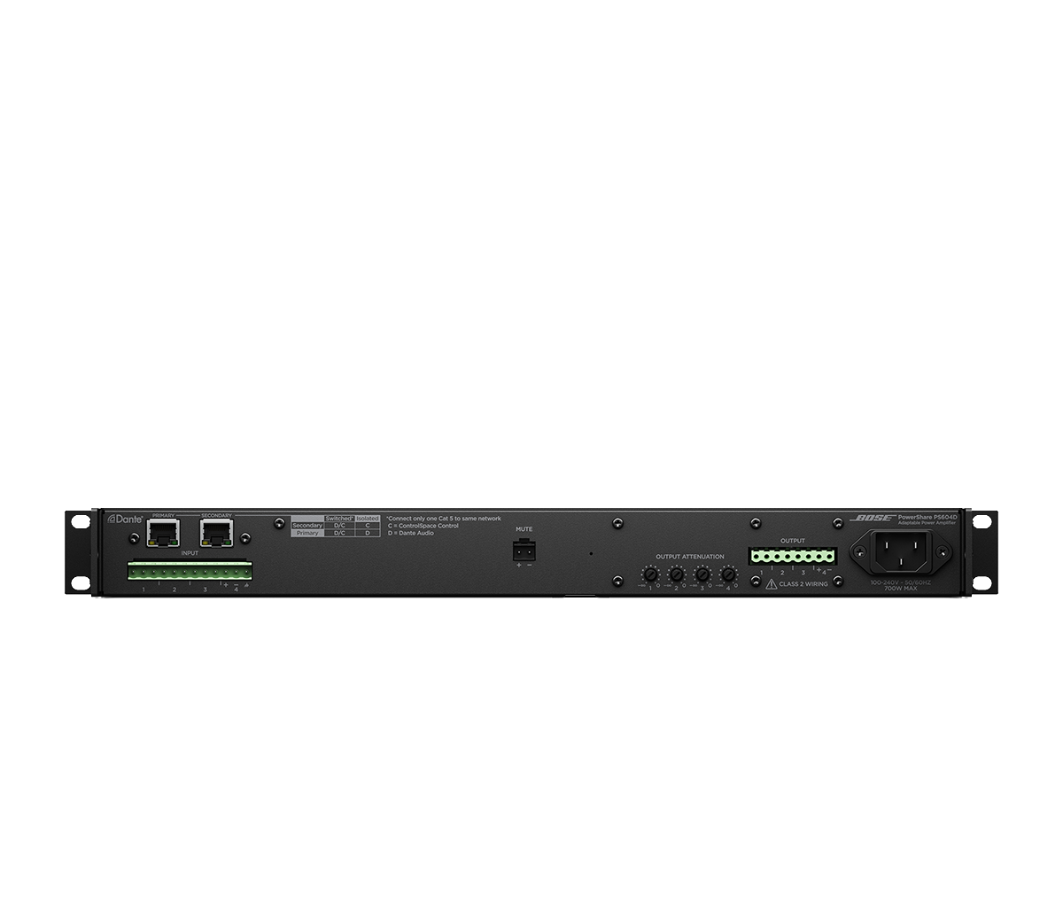 BOSE PS604D PowerShare 600W 4chパワーアンプ Dante搭載 | Hibino.com