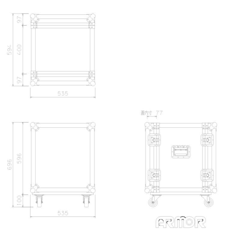 ARMOR 12U D400 ラックケース (ブラック) キャスター付 | Hibino.com