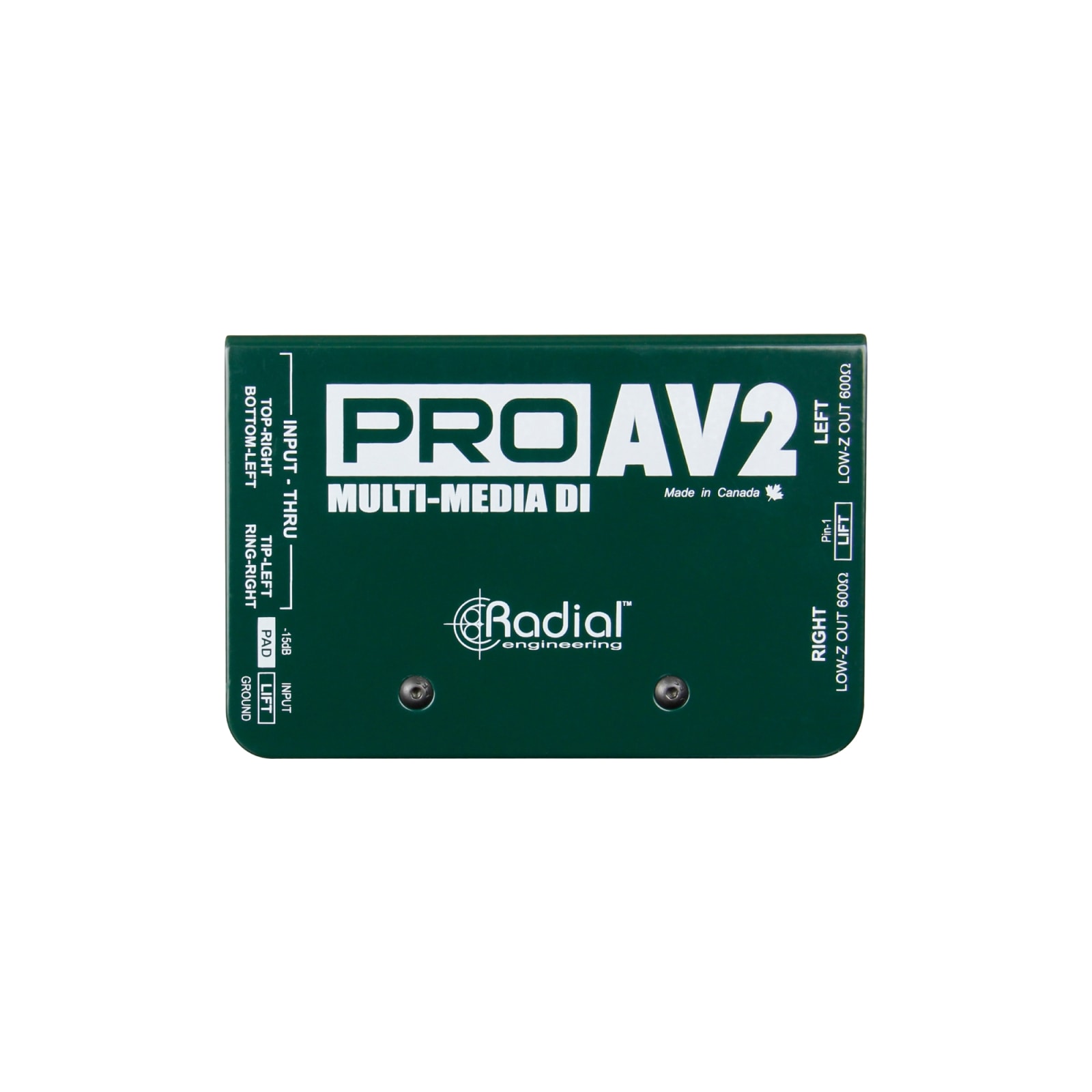 RADIAL ProAV2 AV機器用ステレオパッシブDI ダイレクトボックス